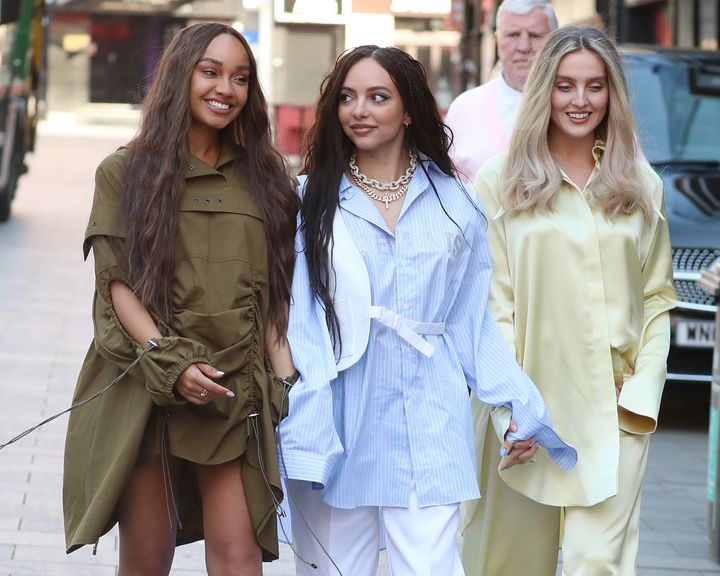 Leigh-Anne with bandmates Jade Thirlwall and Perrie Edwards last month