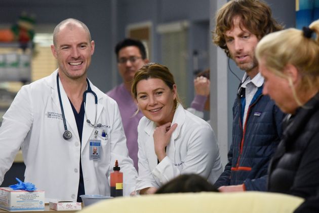 Meredith (Ellen Pompeo) lors du tournage de l'épisode 15 de la saison 16, 