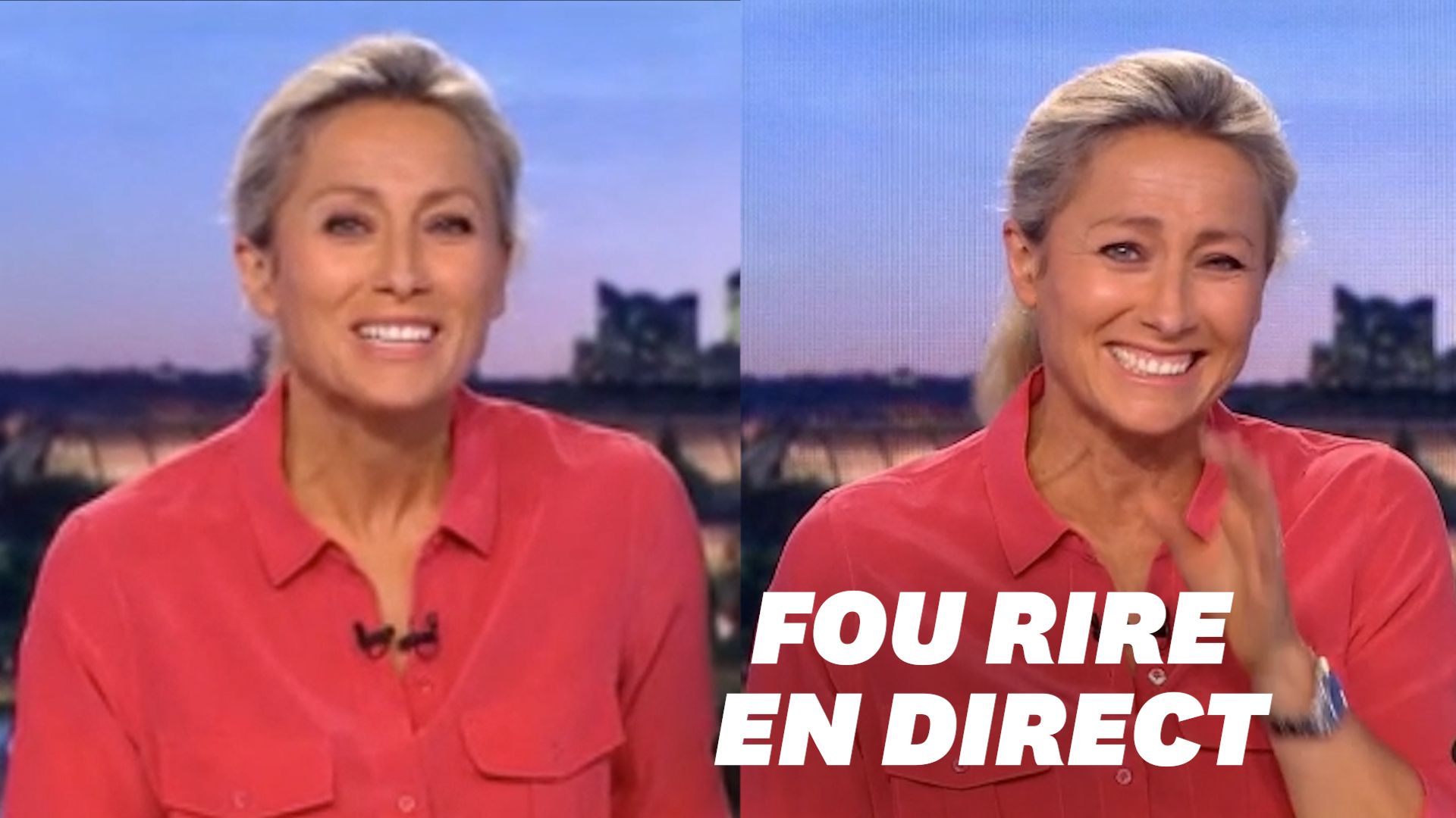 Anne-Sophie Lapix prise d'un fou rire en plein journal télévisé