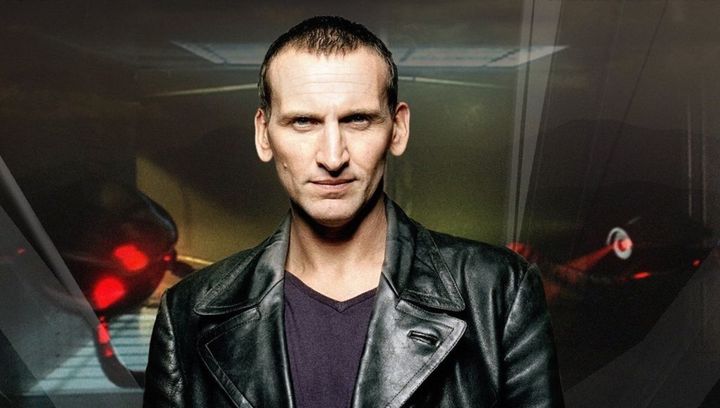 Christopher Eccleston in character as the Ninth Doctor