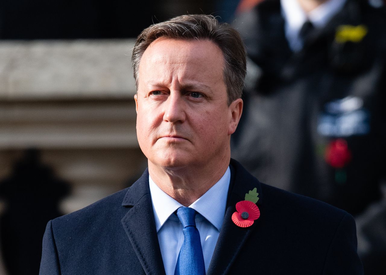 Cameron during the national service of remembrance at The Cenotaph on November 8, 2020, a few months after he lobbied ministers on behalf of Greensill