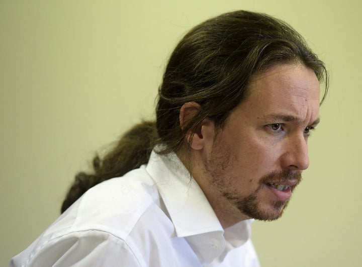 Pablo Iglesias durante una conferencia en Madrid en enero de 2015.