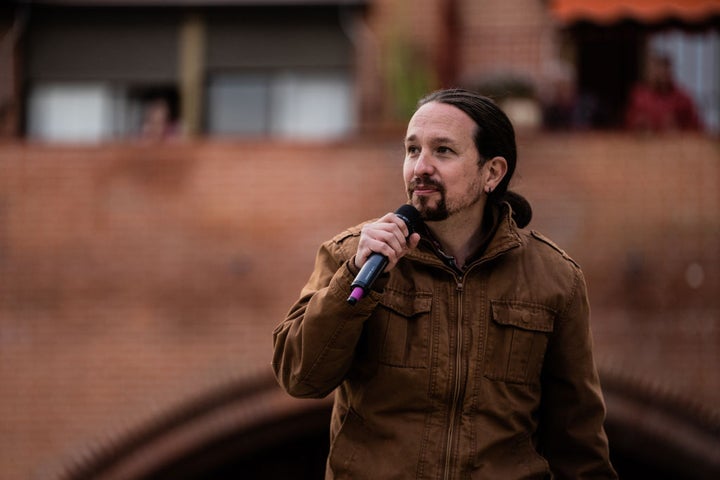 Pablo Iglesias durante la campaña de las elecciones de la Asamblea de Madrid.