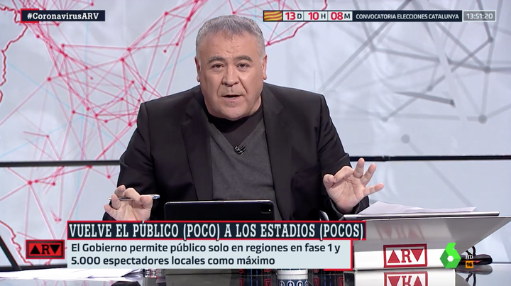 Ferreras este jueves en el plató de 'Al Rojo Vivo'.