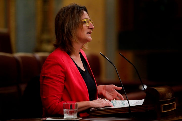La ministra de Transición Ecológica, Teresa Ribera, durante el debate de la ley de Cambio Climático y Transición Energética