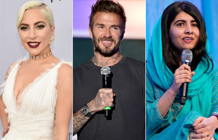 Lady Gaga, David Beckham and Malala Yousafzai
