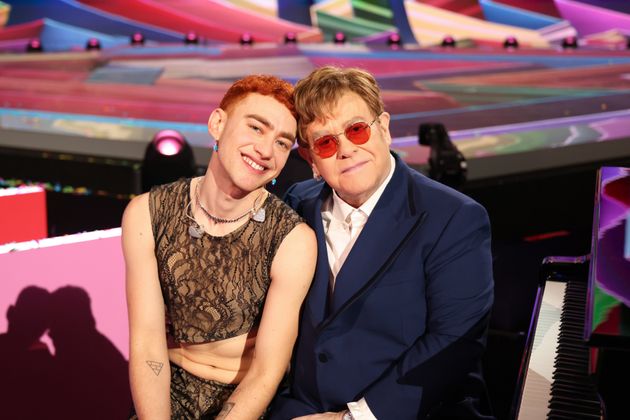 Olly Alexander and Sir Elton John at the Brit Awards 2021
