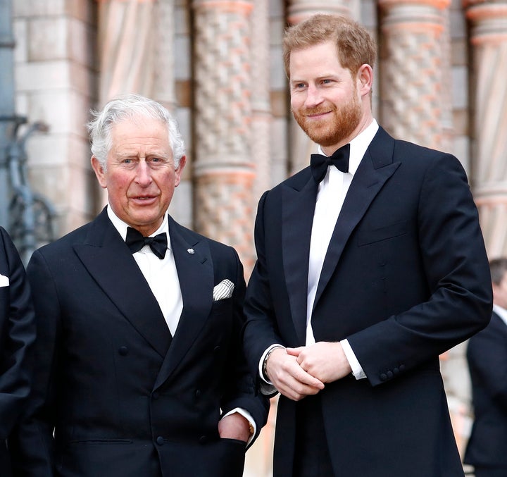 Prince Charles, Prince of Wales and Prince Harry, Duke of Sussex in April 2019.