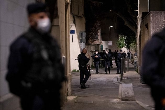 (photo prise le 5 mai à Avignon, lors de la sécurisation de la zone où Éric Masson a été abattu)