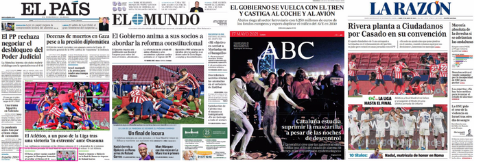 Portadas del 17 de mayo.