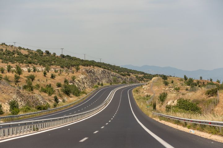egnatia odos freeway highway road near alexandroupoli to Thessaloniki in greece