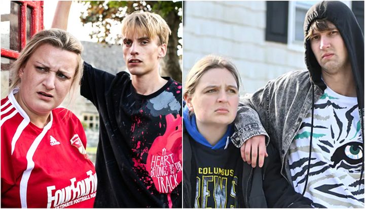 Kerry and Kurtan Mucklowe in BBC Three's This Country and their US counterparts Kelly and Shrub Mallet in Welcome To Flatch