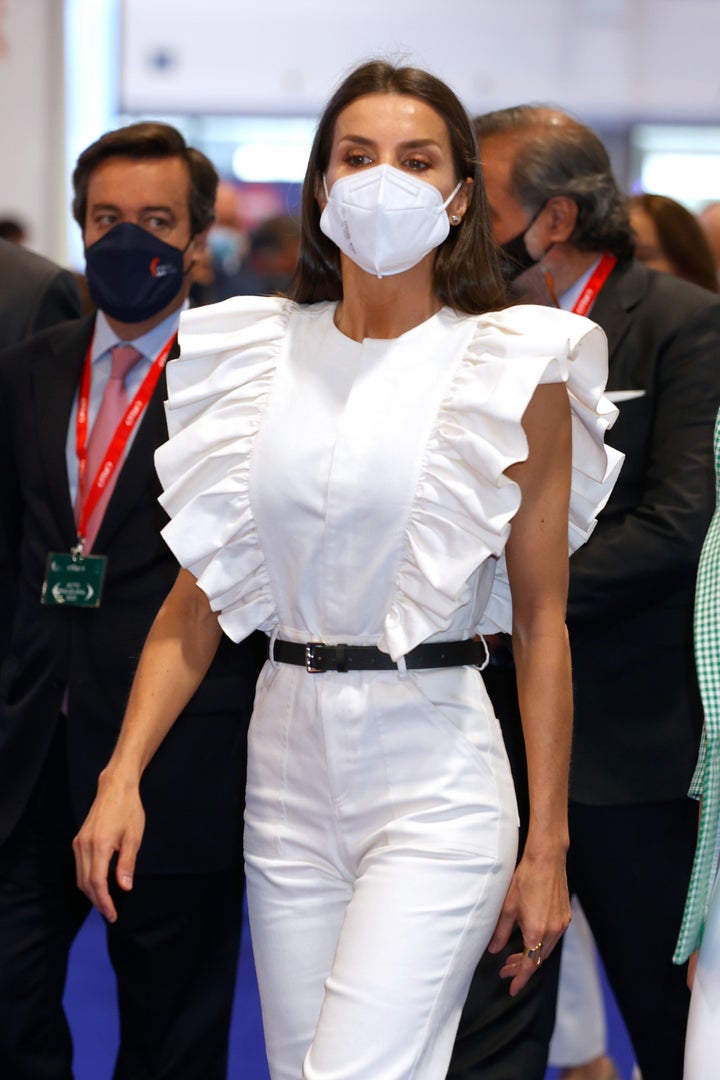 La reina, durante la inauguración de Fitur