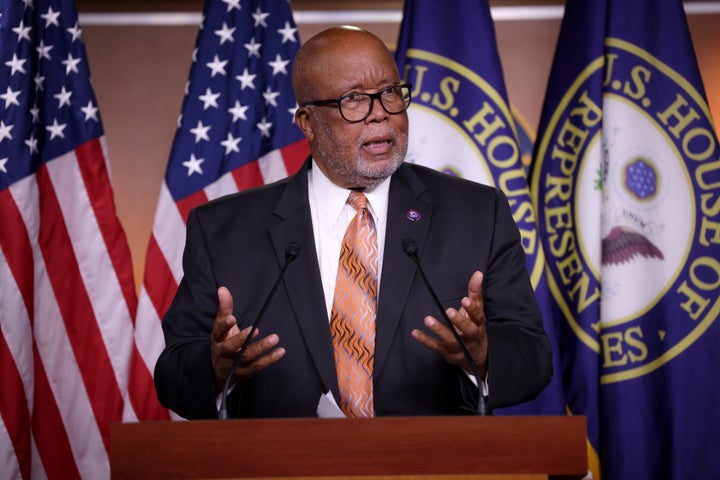 Rep. Bennie Thompson (D-Miss.) answers questions during a press conference on the establishment of a commission to investigate the Jan. 6 storming of the U.S. Capitol. He said House Minority Leader Kevin McCarthy (R-Calif.) was supportive of bill behind the scenes.