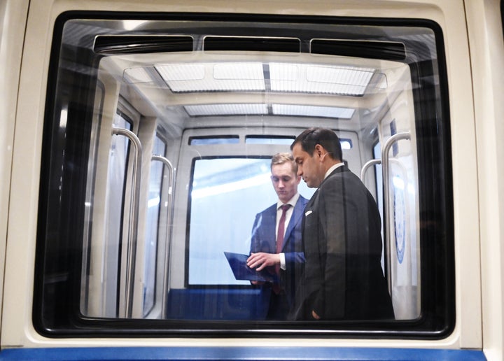 Senator Marco Rubio (R-Fla.) rides a subway car at the U.S. Capitol on May 18. Rubio could be facing his toughest race since 