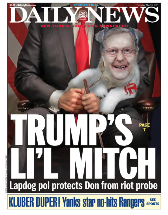 New York Daily News Taunts Mitch Mcconnell S Devotion To Donald Trump With Lap Dog Cover Huffpost New York Daily News Taunts Mitch Mcconnell S Devotion To Donald Trump With Lap Dog Cover Huffpost