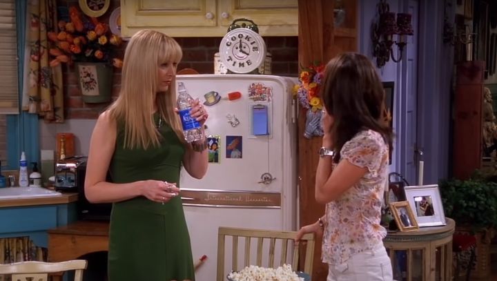 Matthew Perry stole the cookie jar, seen here on top of the fridge in Monica's kitchen