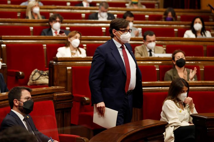 El portavoz del PSC en el Parlament de Cataluña, este jueves, en la Cámara catalana.