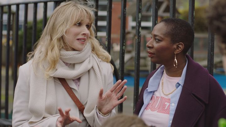 Tanya with Lucy Punch, who plays Amanda