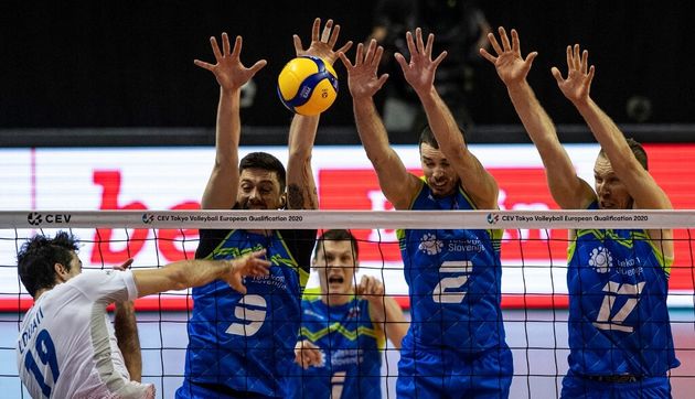 L'équipe de France de Volley, face à la Slovénie, le 9 janvier 2020