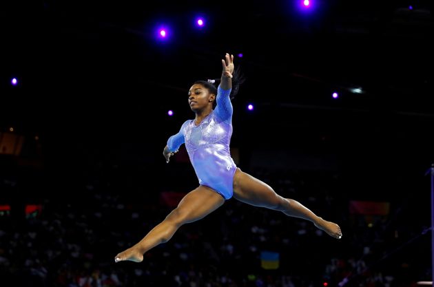 Simone BIles lors des championnat du monde de gymnastique artistique en 2019