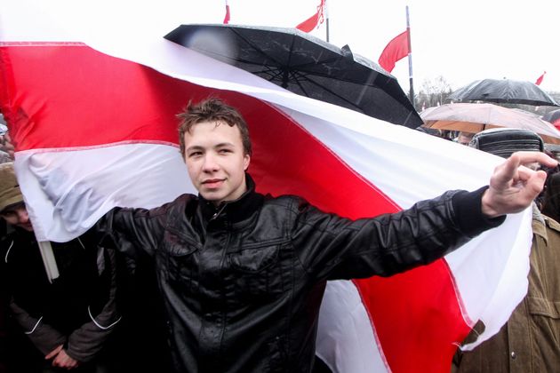 À 26 ans, Roman Protassevitch, photographié ici à la Journée de la liberté...