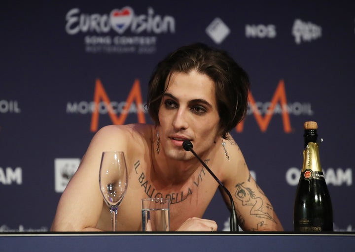 Måneskin singer Damiano David after the final