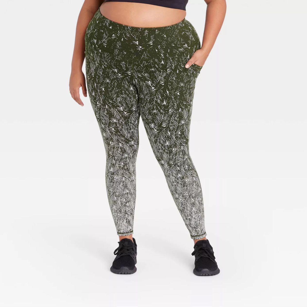 Roaman's Women's Plus Size Foil-print Legging - 30/32, Silver : Target