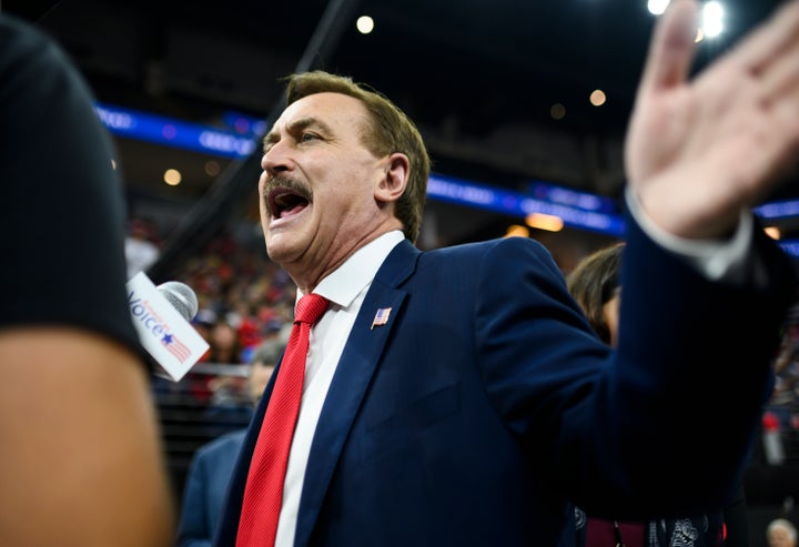 Mike Lindell, CEO of My Pillow, was reportedly given the boot from an event for Republican governors late Tuesday night. 