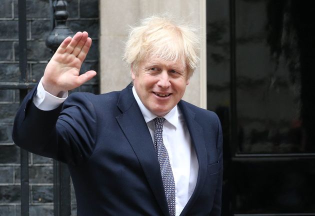 Prime Minister Boris Johnson waits for the President of Gabon, Ali Bongo Ondimba outside 10 Downing Street in London. Picture date: Thursday May 20, 2021. (Photo by Jonathan Brady/PA Images via Getty Images)