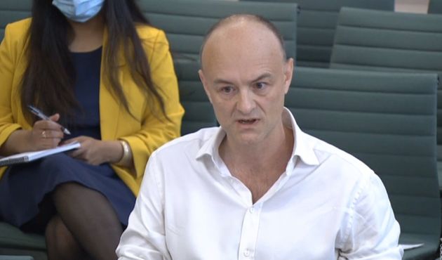 Dominic Cummings, former Chief Adviser to Prime Minister Boris Johnson, giving evidence to a joint inquiry of the Commons Health and Social Care and Science and Technology Committees on the subject of Coronavirus: lessons learnt. Picture date: Wednesday May 26, 2021. (Photo by House of Commons/PA Images via Getty Images)