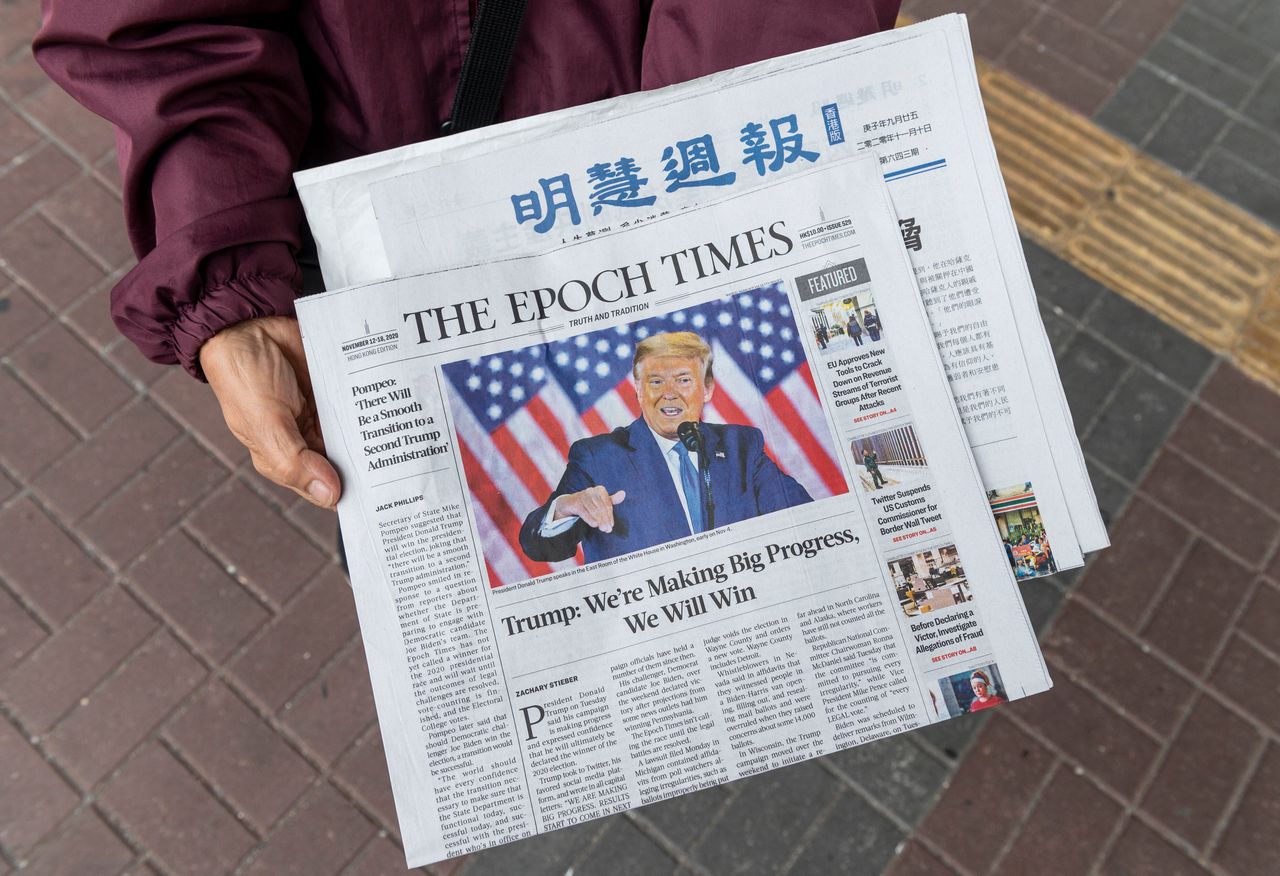 A copy of The Epoch Times. 