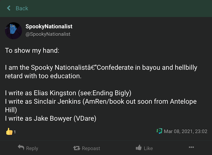 A post from Welton’s “Spooky Nationalist” account on Poa.st served as a skeleton key for unlocking his real offline identity.