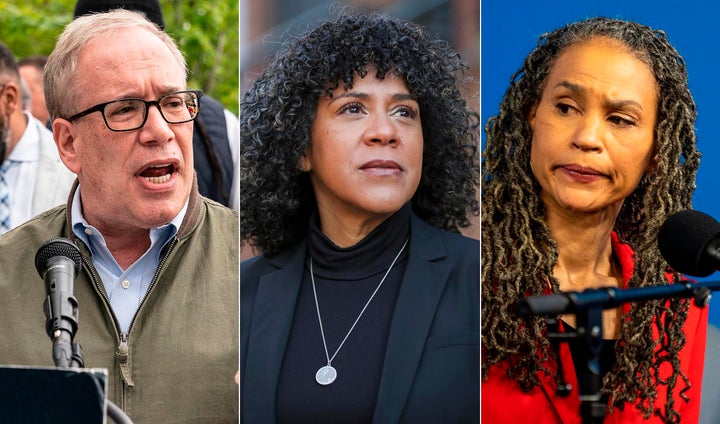 From left to right: Progressive mayoral candidates Scott Stringer, Dianne Morales and Maya Wiley. Despite NYC's progressive turn, the contenders have struggled to break through.