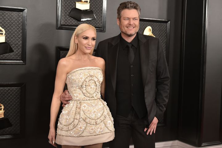 Stefani and Shelton attend the 62nd Annual Grammy Awards.