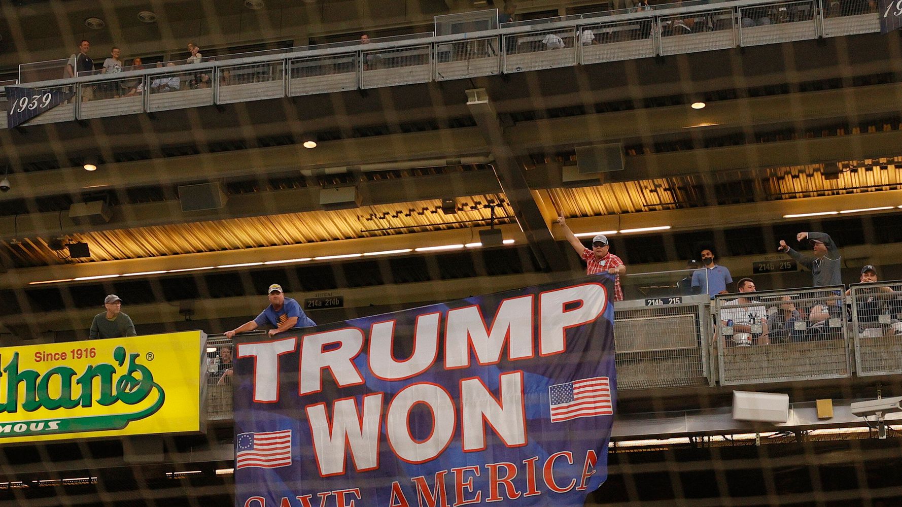 Someone Unfurled A Huuuuge â€˜Trump Wonâ€™ Banner At Yankee Stadium. It Didnâ€™t Last Long.