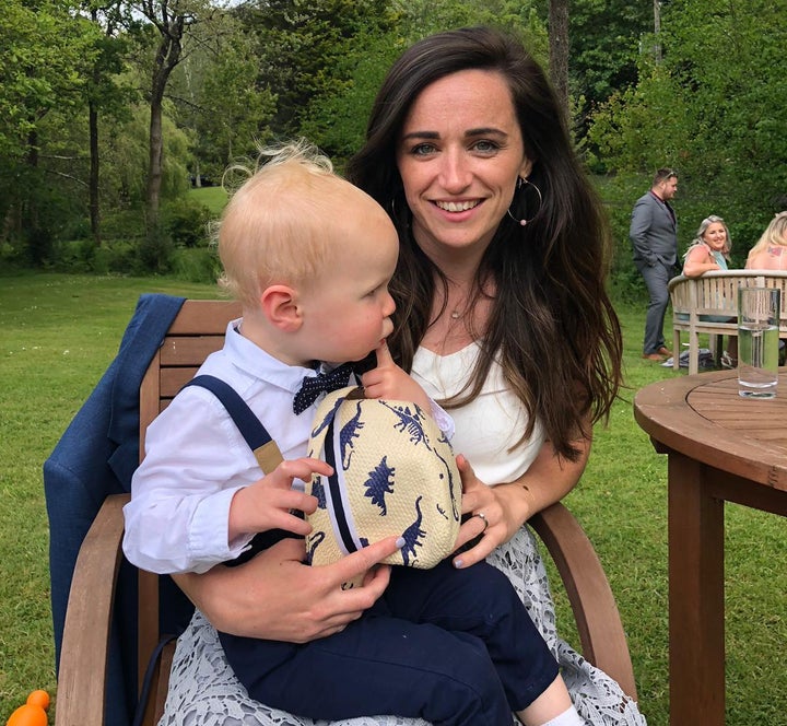 Kay Barnes and her son. 