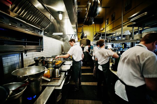 Restaurant kitchens are loaded with ceiling ventilation to keep smoke and aromas under control.