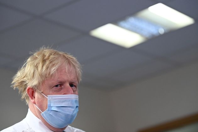 Boris Johnson en visite à l'hôpital de Colchester le 27 mai 2021