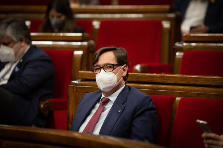 Salvador Illa, en el Parlament de Cataluña.