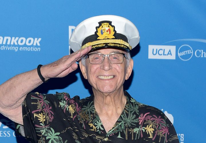 Actor Gavin MacLeod at the 7th annual Ping Pong 4 Purpose celebrity tournament fundraiser at Dodger Stadium on August 08, 2019 in Los Angeles, California.