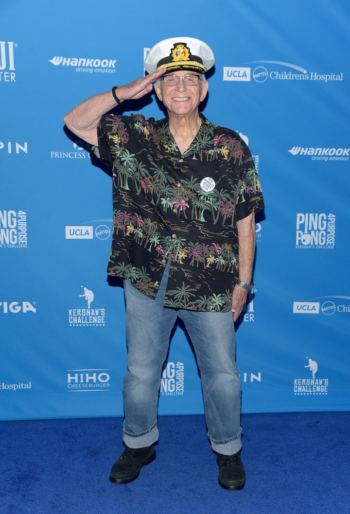 Actor Gavin MacLeod at the 7th annual Ping Pong 4 Purpose celebrity tournament fundraiser at Dodger Stadium on August 08, 201