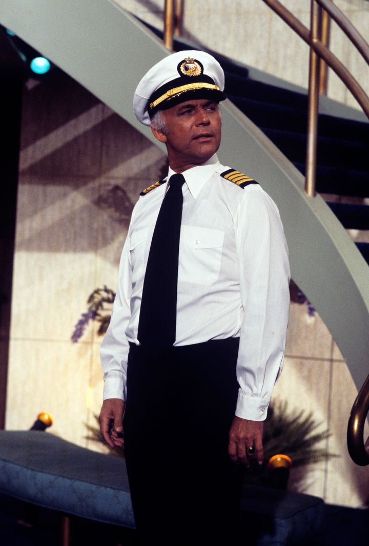Gavin MacLeod on the set of The Love Boat in 1978