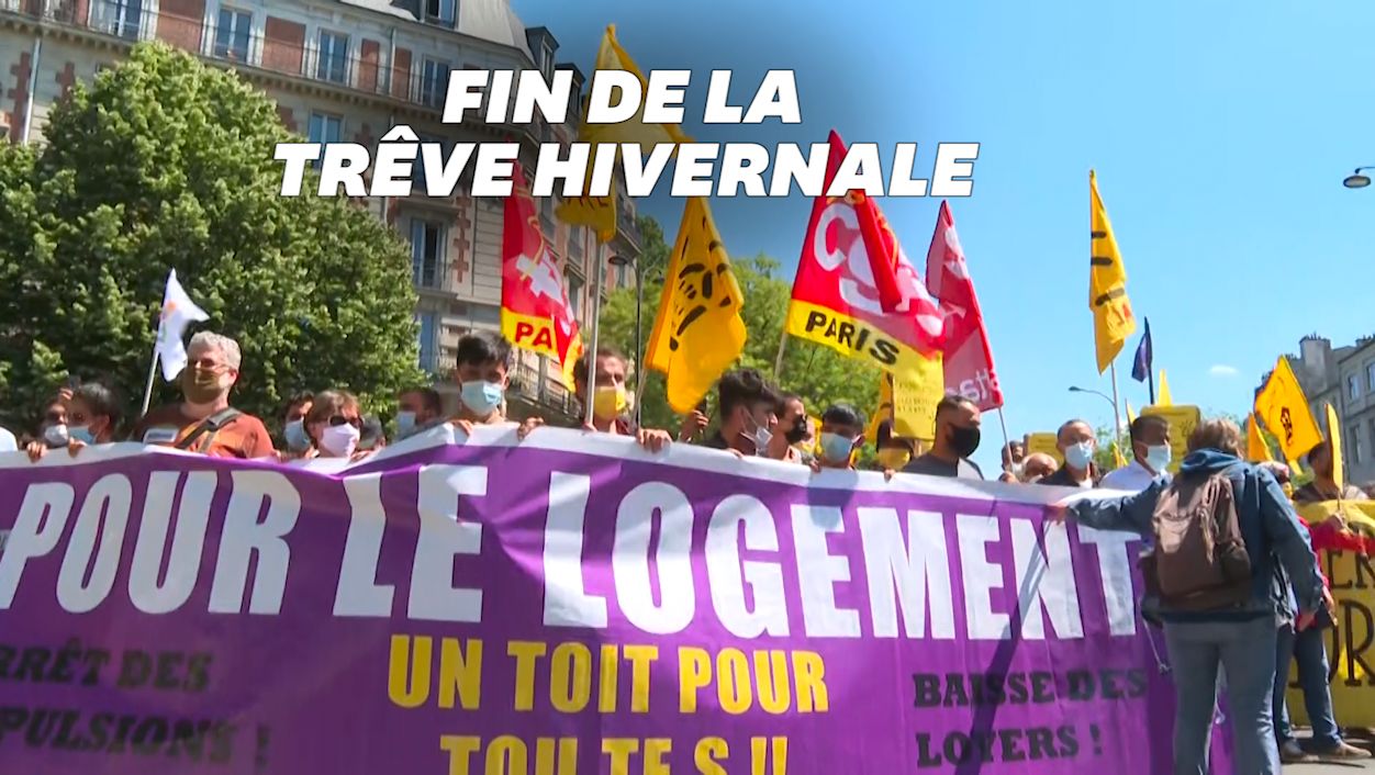 Manifestation à Paris contre la fin de la trêve hivernale