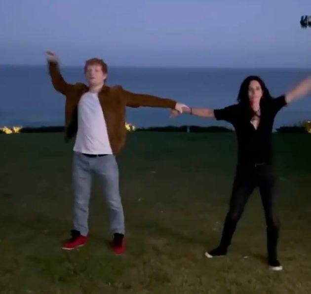Ed Sheeran and Courteney Cox recreated 'The Routine'
