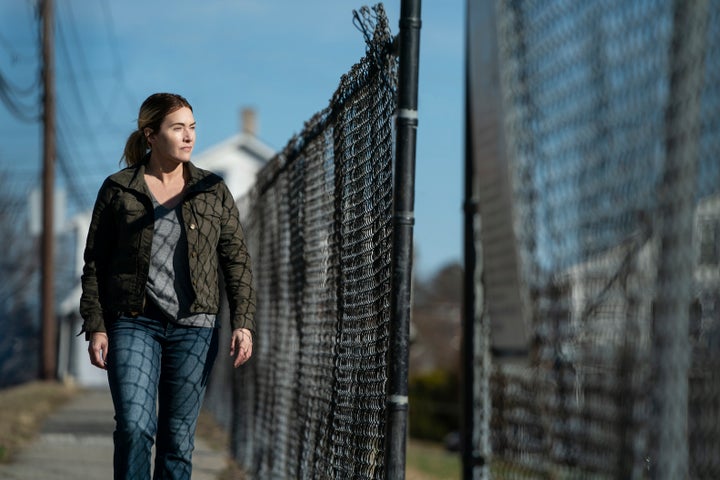 Kate Winslet as small town police detective Mare Sheehan in the final episode of HBO's limited series "Mare of Easttown," whi