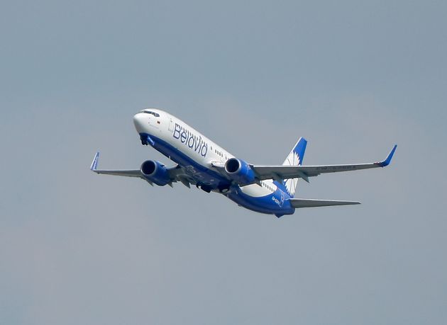 Un avion de la compagnie Belavia quittant l'aéroport de Domodedovo, le 28 mai 2021