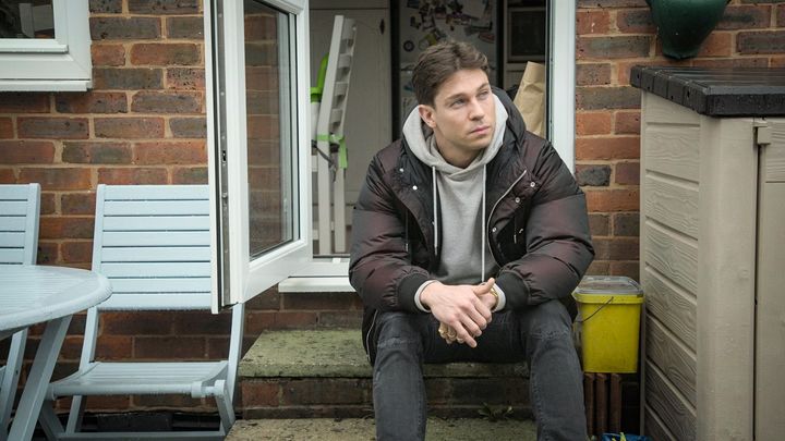 Joey revisits the house where he grew up for the first time. Sitting on the back doorstep remembering evenings out there as a child with his mum and sister Frankie.