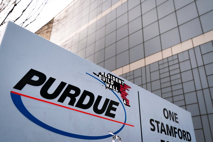 Purdue Pharma's headquarters is seen in downtown Stamford in 2019. The company filed for Chapter 11 protection in 2019 while