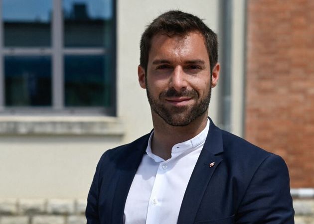 Julien Odoul pose à Belfort, le 2 juin 2021